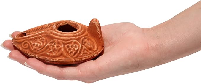 Biblical Herodian Clay Oil Lamp with Bethlehem Olive Oil - Authentic Holy Land Replica with Gift Bag & Certificate of Authenticity - Handmade Christian & Judaica Faith Gift