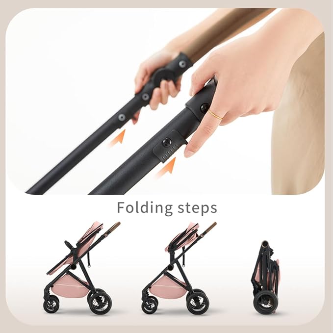 Premium High Chair Stroller: Reversible Seat for Bonding & Ultra-Smooth Fold (Brown)
