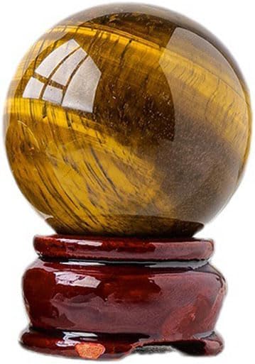 Natural Tiger's Eye Healing Crystal Gemstone Sphere Ball for Reiki Balancing Meditation Energy Home and Office Decoration (4-4.5cm, Tiger's Eye)