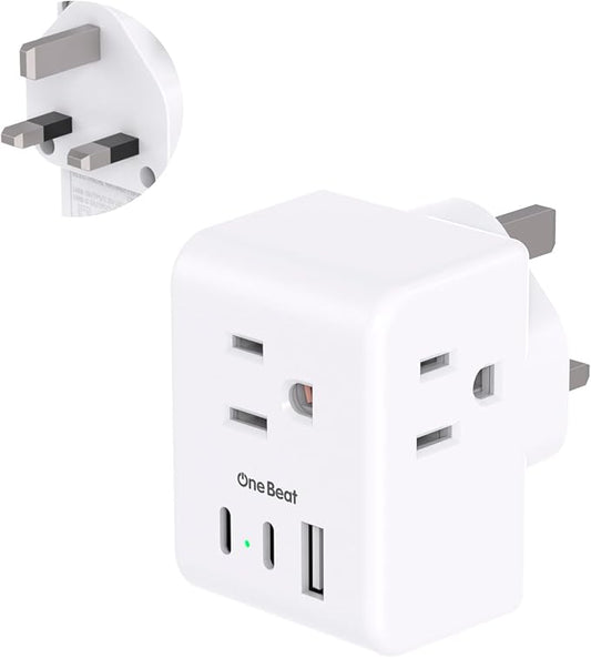 US to UK Ireland Travel Plug Adapter, Type G Power Plug Adapter with 3 Outlets 3 USB Ports(2 USB C), European Travel Plug Adapter for USA to England London Scotland British Qatar Irish Hongkong