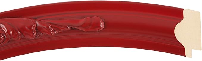OVALCREST Round Beveled Wall Mirror for Home Decor - Florence Style - Holiday Red - 34x34 Outside Dimensions