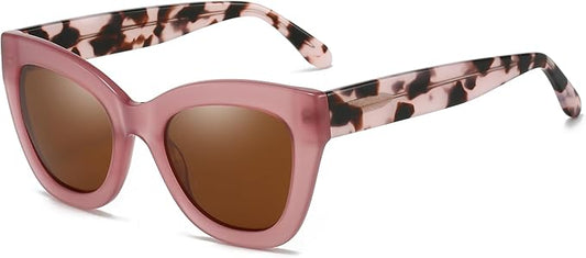 ZENOTTIC Retro Polarized Sunglasses Women - Oversized Cat Eye Trendy Glasses UV Protection - for Beach,Hiking,Party ZS6243