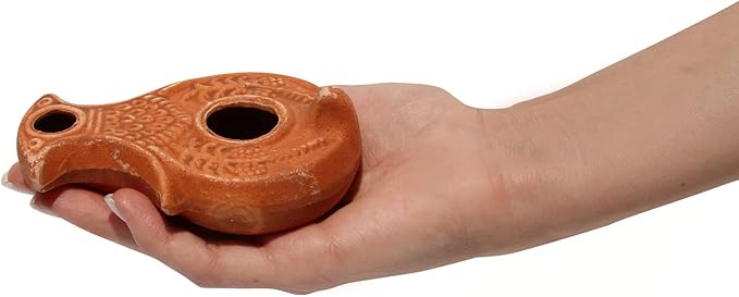 Christian & Jewish Holy Land Oil Lamp with Widow’s Mite Coin – Unique Handmade Gift of Faith