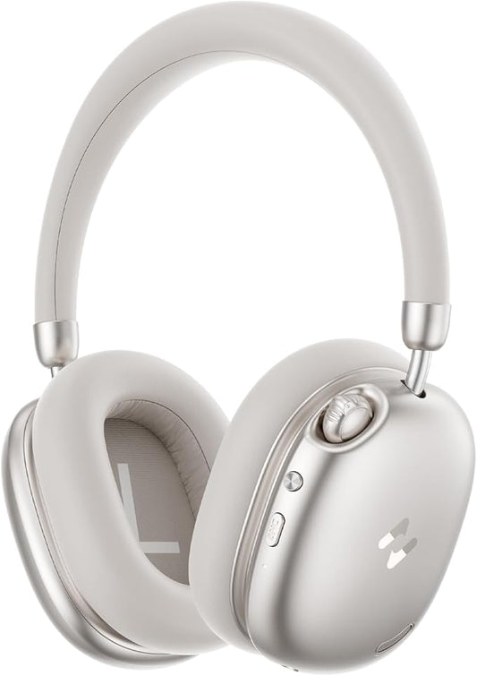 havit Space S1 Hybrid Adaptive Active Noise Cancelling Headphones Wireless, Over Ear Headphones, Bluetooth 6.0, 100H Playtime, LHDC Hi-Res Sound, Custom EQ via App, Travel, Office, Home, Gold