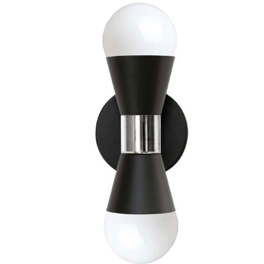 Dainolite Fortuna Wall Light 2-Light 120W Matte Black FOR-72W-MB-PC