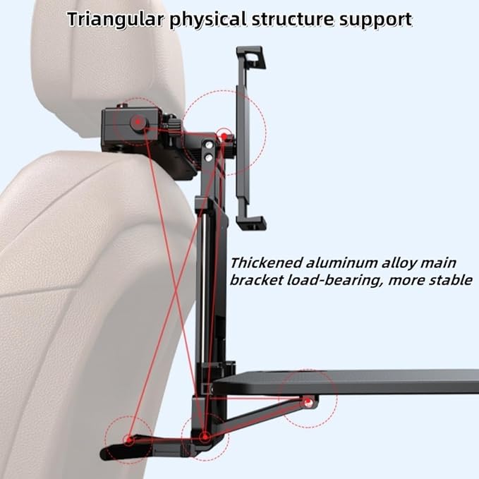 Vpswekans Car Table Multifunctional Folding Desk, Seat Back Laptop Desk and Food Tray for Car Travel, Car Seat Back Portable Tray with Tablet Holder or Mobile Phone Holder(A)