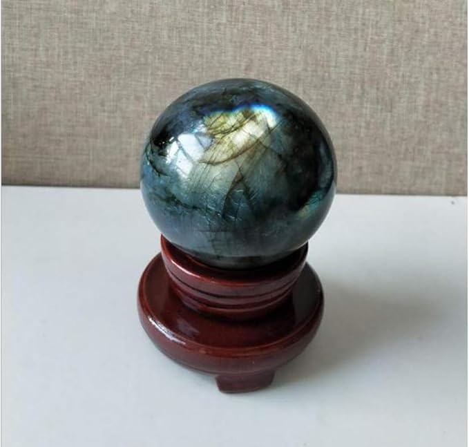 Natural Healing Crystal Gemstone Sphere Ball for Reiki Balancing Meditation Energy Home and Office Decoration (5cm, Labradorite)