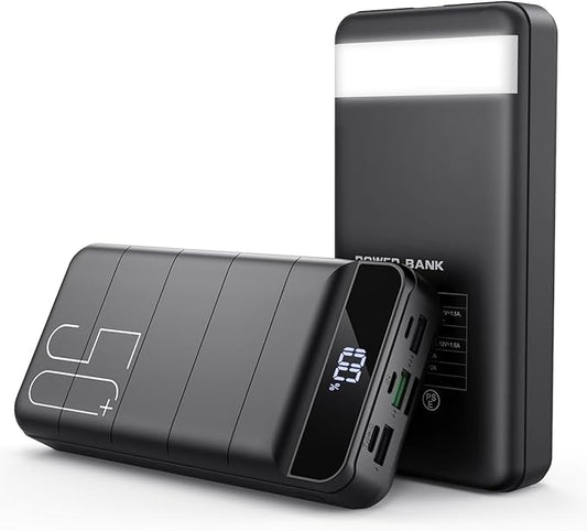 Power Bank Fast Charging 50000mAh - 22.5W Portable Charger USB C Quick Charge with 4 Outputs & 3 Inputs LED Display Huge Capacity External Battery Pack for iPhone, Samsung, iPad etc Black