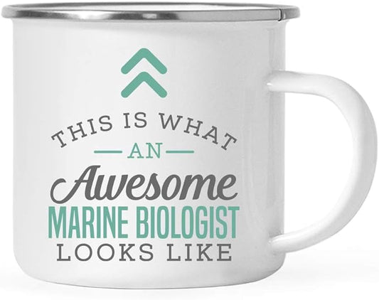 Andaz Press 11oz. Stainless Steel Campfire Coffee Mug Gift, This is What an Awesome Marine Biologist Looks Like, 1-Pack, Birthday Gift Ideas Coworker Him Her, Includes Gift Box