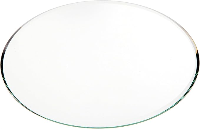 Plymor 6" Round, 3mm Thick Beveled Glass Mirror Circle, Pack of 12
