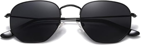 MEETSUN Polarized Hexagon Sunglasses for Women Men Polygon Square Sun Glasses UV400 Protection Metal Frame