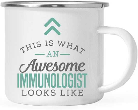 Andaz Press 11oz. Stainless Steel Campfire Coffee Mug Gift, This is What an Awesome Immunologist Looks Like, 1-Pack, Birthday Gift Ideas Coworker Him Her, Includes Gift Box