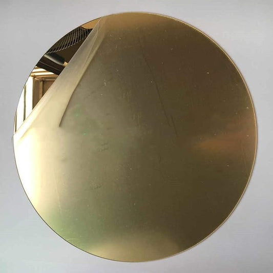 Marketing Holders Acrylic Mirror 11" Wide Round Gold .118" Thick No Adhesive Reflective Pieces Perfect for DIY Arts and Crafts School Projects Home or Office Decor Special Events