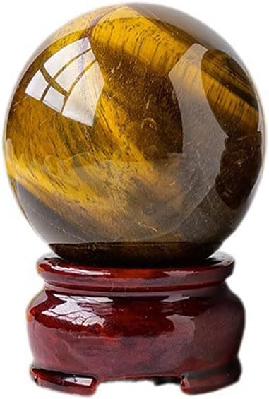 Natural Tiger's Eye Healing Crystal Gemstone Sphere Ball for Reiki Balancing Meditation Energy Home and Office Decoration (4.5-5cm, Tiger's Eye)