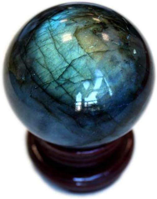 Natural Healing Crystal Gemstone Sphere Ball for Reiki Balancing Meditation Energy Home and Office Decoration (5cm, Labradorite)