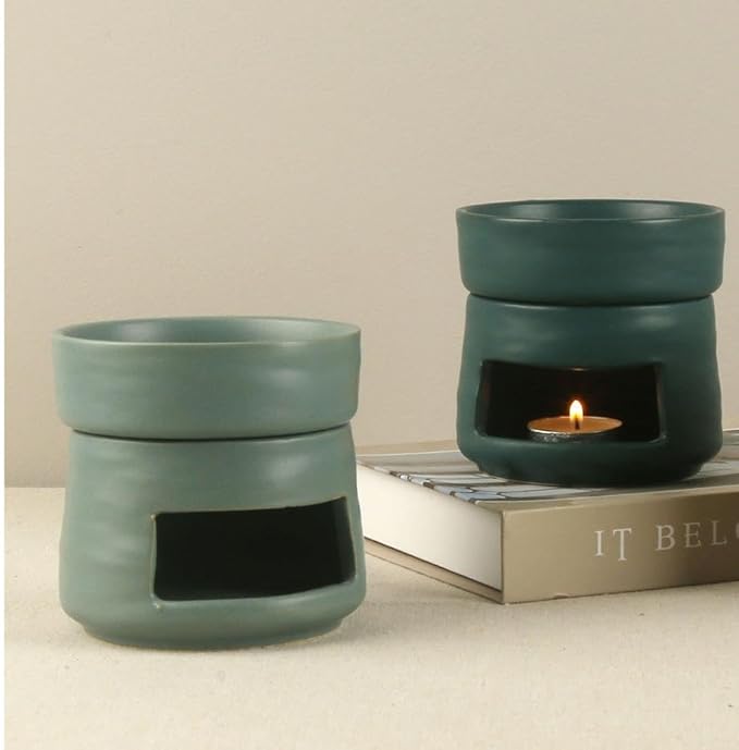 Ceramic Essential Oil Burner Tealight Candle Holder Decorative Aroma Diffuser Separable White