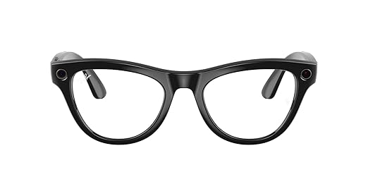 Ray-Ban Meta (Gen 1) Skyler, Shiny Black | Smart AI Glasses for Men, Women — 12 MP Camera, Open-Ear Speakers for Audio, Video Recording, Bluetooth — Transitions® Cerulean Blue — Wearable Technology