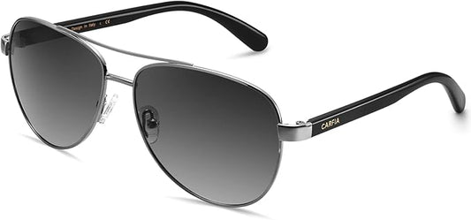 CARFIA Polarized Sunglasses for Women UV Protection Acetate Arms Metal Frame Woman's Shades CA3216