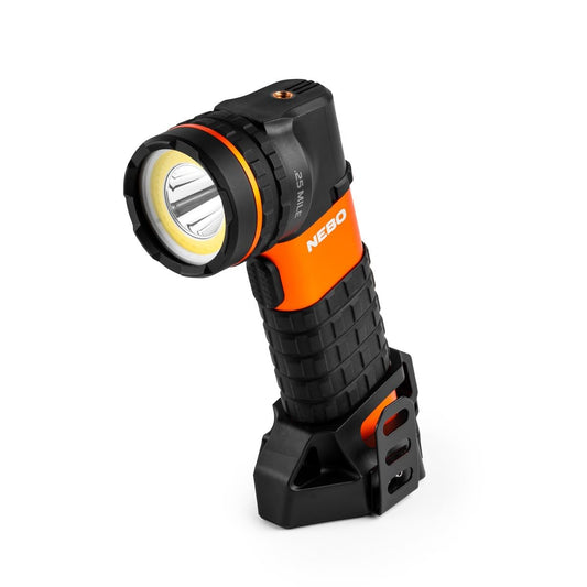 NEBO Master Series SL25 Rechargeable Spotlight & Floodlight, 600 Lumens, 10.5 Hour Run Time, Black/Orange