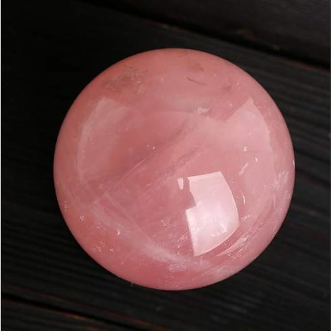 Natural Rose Quartz Healing Crystal Gemstone Sphere Ball for Reiki Balancing Meditation Energy Home and Office Decoration (5-5.5cm, Rose Quartz)