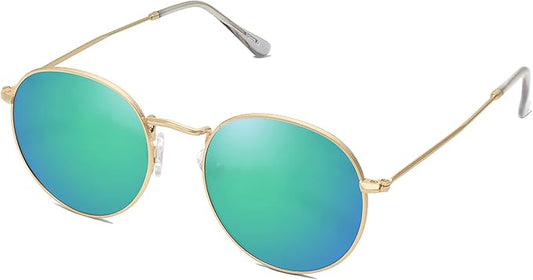SOJOS Small Round Polarized Sunglasses for Women Men Classic Vintage Retro Shades UV400 SJ1014