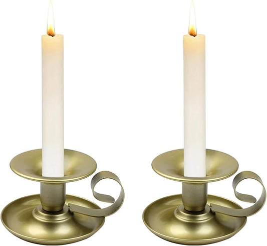 Candleholder with Handle, Small Simple Taper Candle Holders Halloween Christmas Dining Candle Holders for Wedding Banquet