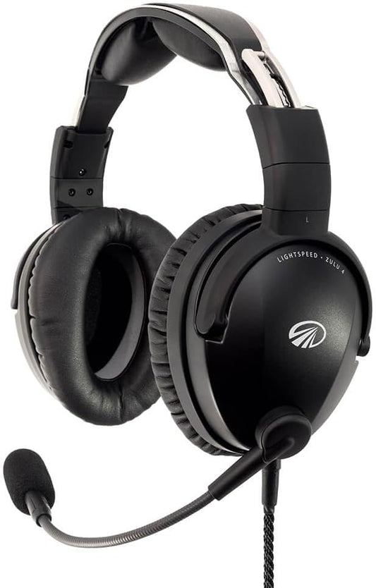 LIGHTSPEED Zulu 4 ANR Aviation Headset - with Dual Bluetooth and FrameFit™ Ear Seals (GA Dual Plugs)