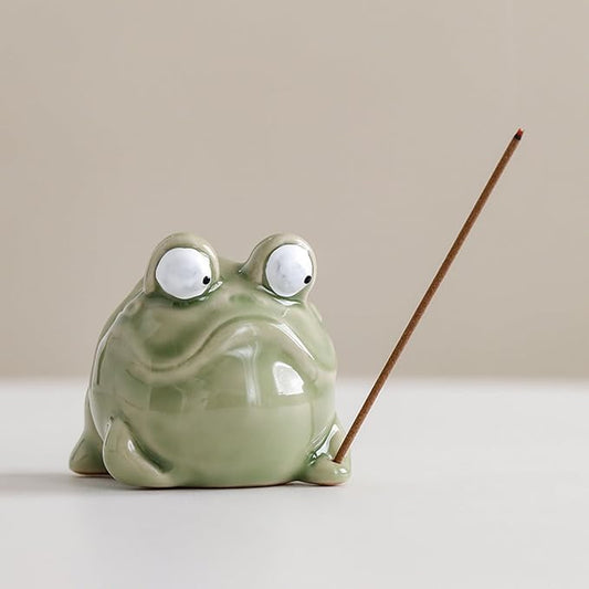 Frog Incense Burner, Incense Holder for Sticks, Ceramic Incense Stick Holder