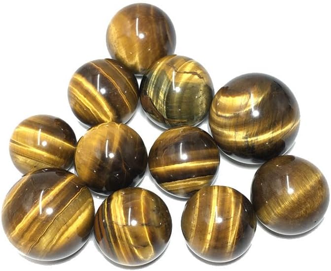 Natural Tiger's Eye Healing Crystal Gemstone Sphere Ball for Reiki Balancing Meditation Energy Home and Office Decoration (5-5.5cm, Tiger's Eye)