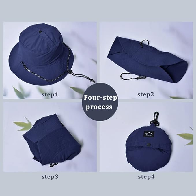 Waterproof Bucket Hat for Women and Men - UV Protection Beach Sun Hat Fishing Safari Boonie Hat Rain Hat Adjustable Packable