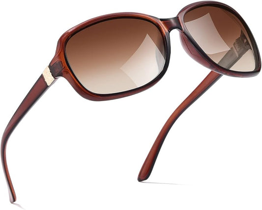 SIPHEW Polarized Sunglasses for Women | Vintage Square Sunglasses w UV400 Protection | Womens Wraparound Shade