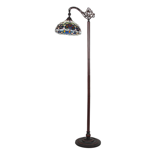 Chloe Lighting Tiffany-Style Floor Lamp, 1 Light, Dark Bronze, 11in Wide, Multicolor, Model CH3T353BV11-RF1