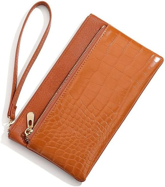 Genuine Leather Wristlet Clutch Purse for Women with RFID Blocking Small Crossbody Bag Shoulder Handbag Ideal Gift for Women