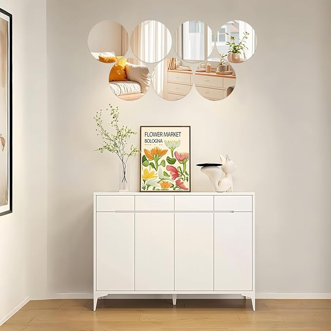 8" Acrylic Round Mirrors for Centerpieces, 10PCS Circle Mirror Centerpieces for Tables, Mirror Tiles for Wall Table Wedding Centerpiece Mirrors Plates for Candle Wedding Decorations DIY Craft