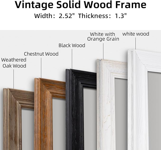 36" x 60" Rustic Wooden Framed Wall Mirror for Bathroom, White Wood Vanity Rectangle Mirror for Over Sink, Waterproof, Decor Bathroom, Living Room, Bedroom, Entryway, Horizontal/Vertical