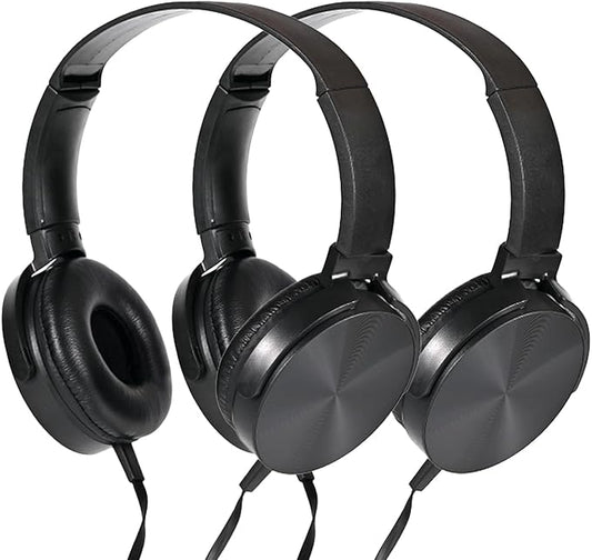 Kids Headphones for School Bulk 2 Pack,Durable Wired Classroom Headphones for Kids,Students,Children Toddler Teen Boys Girls and Adult