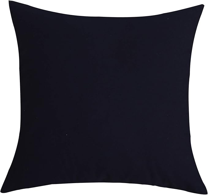 TangDepot Set of 2 Handmade Decorative Solid 100% Cotton Canvas Throw Pillow Covers/Cushion Covers, 45 Colors Available - (16"x16" 2 Pieces, Dark Navy)