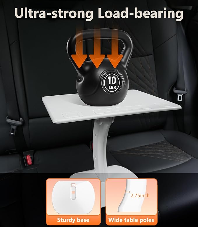 xuenair Car Seat Tray Table for Kids Driver Passenger, Car Desk for Laptop Computer Tablet iPad iPhone Book, Adjustable Portable Laptop Stand for Car Vehicle Camping Travel