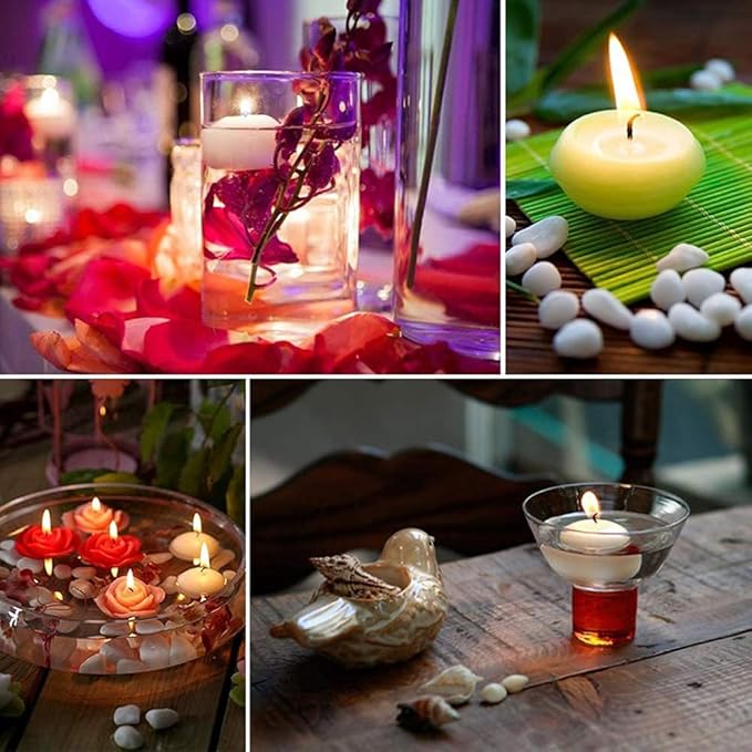 Lotus Flower Votive Tealight Candle Holder,Copper Buddhist Candlestick Holder,Tibetan Buddhist Water Offering Cup,Oil Lamp Holder for Meditation Buddha Altar with 4PCS Floating Canldes (Gold)