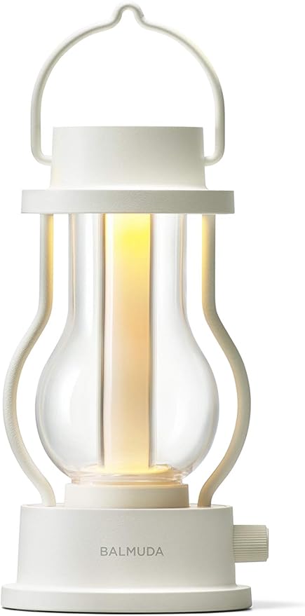 BALMUDA The Lantern | Rechargeable LED Lantern | 3 Light Modes: Candle, Amber, & Warm White | Battery Operated | Lightweight | Water-Resistant | US Version | White