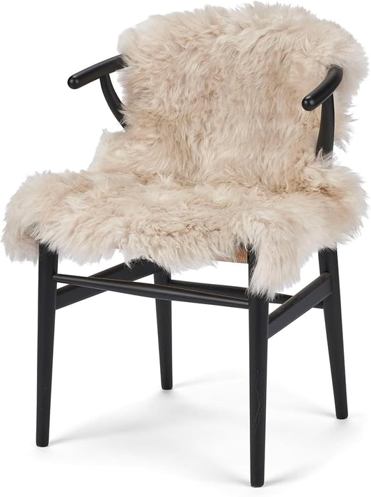 Sheepskin Long Hair 2x3 ft | Bedside Rugs for bedrooms, Sofa, Chair or The Dining Table | Each Sheepskin Rug is Unique and Created by Nature | Small Fluffy Rug in Color Beige