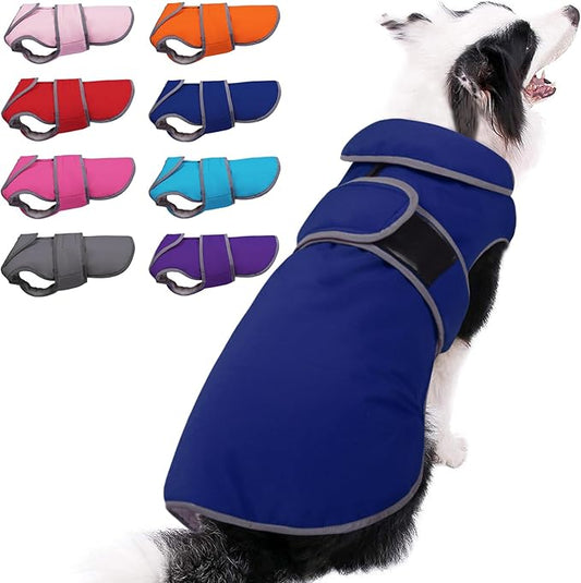 MIGOHI Warm Dog Coat Winter Dog Jacket,Waterproof Cold Weather Coats for Dogs,Fleece Jacket for Small Medium Large Dogs,Reflective Thick Fleece Vest with Leash Hole