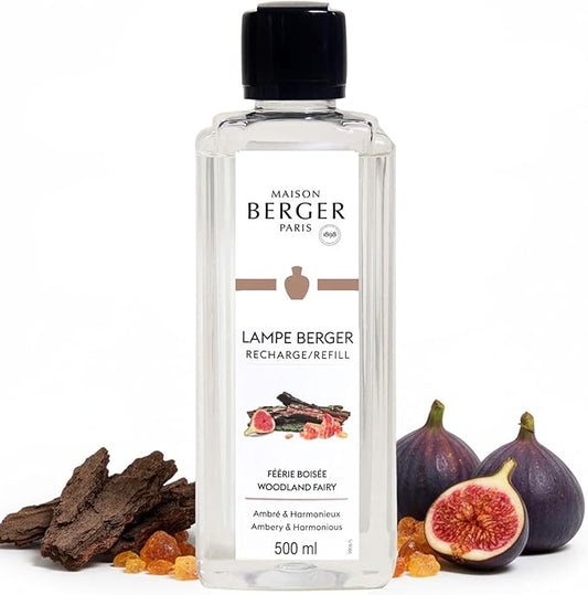MAISON BERGER Woodland Fairy Lampe Berger Refill, 500 ml (16.9 fl oz), Odor-Neutralizing Home Fragrance Oil Lamps, Blackberries, Cardamom, Incense, Rose, Cumin, Made in France