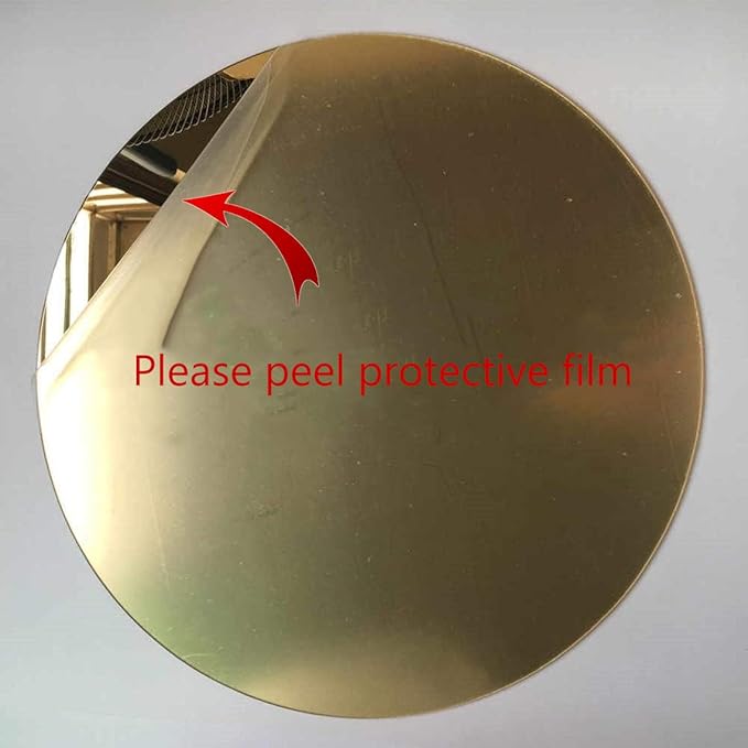 Marketing Holders Acrylic Mirror 20" Wide Round Gold .118" Thick No Adhesive Reflective Pieces Perfect for DIY Arts and Crafts School Projects Home or Office Decor Special Events