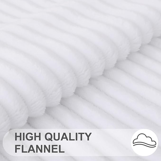 Simmore Decorative Spring Euro Sham Throw Pillow Covers 24x24 Set of 2, Soft Natural Plush Flannel Double-Sided Fluffy Couch Pillow Covers for Sofa Living Room, White