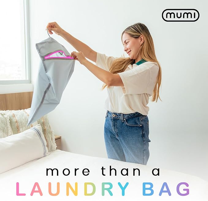Mesh Laundry Bags for Delicates – MUMI Travel Laundry Bag with Hanger & Pouch | Large Lingerie Wash Bag for Washing Machine, Baby Clothes, Gym & Travel | Odor-Resistant Laundry Mesh Bag (Pink)