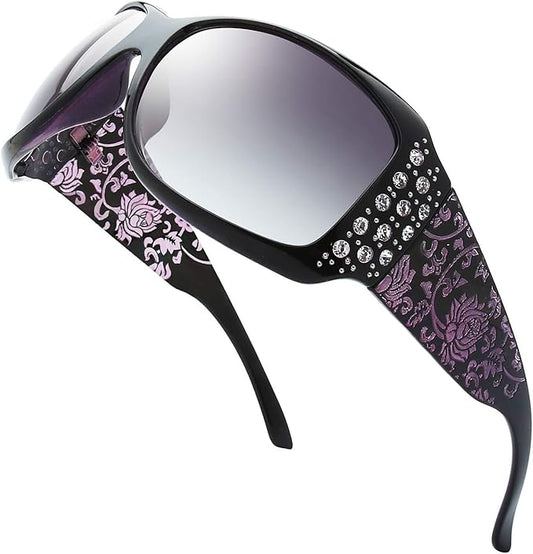 The Fresh Trendy Classic Women Hot Fashion Rhinestones Sunglasses with Gift Box