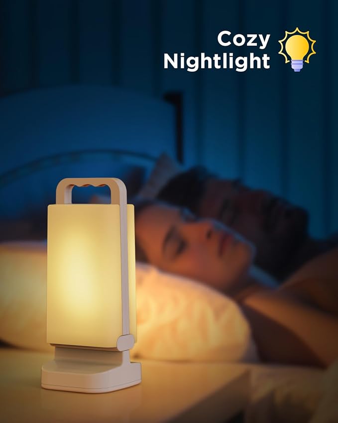Solar Camping Lantern 6000mAh, USB Rechargeable Camping Light & Power Supply, Dimmable LED Night Lamp with Up to 80Hrs Runtime, Survival Gear for Emergency, Hurricane, Hiking & Outdoor, Indoor Use