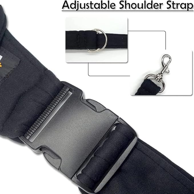 NATUYA Small Dog Carrier Sling Cat Sling,Adjustable Strap Hand Free Pet Puppy for Outdoor Traveling Subway (Black, Snap)