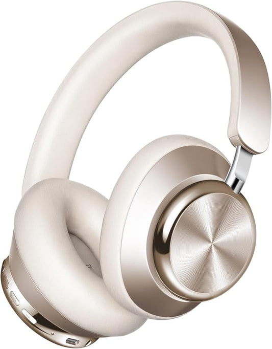 Wentronic Y03 Bluetooth Headphones Wireless Active Noise Cancelling Over Ear Headphones 48 Hours Playtime High Sound Quality 6 EQ Music Mode Headphones with Soft Ear Cushion - Starlight